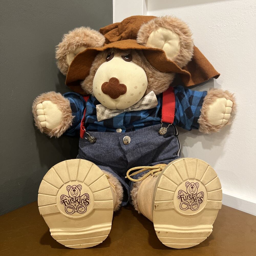 Vintage FURSKINS Farrell Furskin Teddy Bear 22" 1984 Coleco Xavier Roberts 1980s